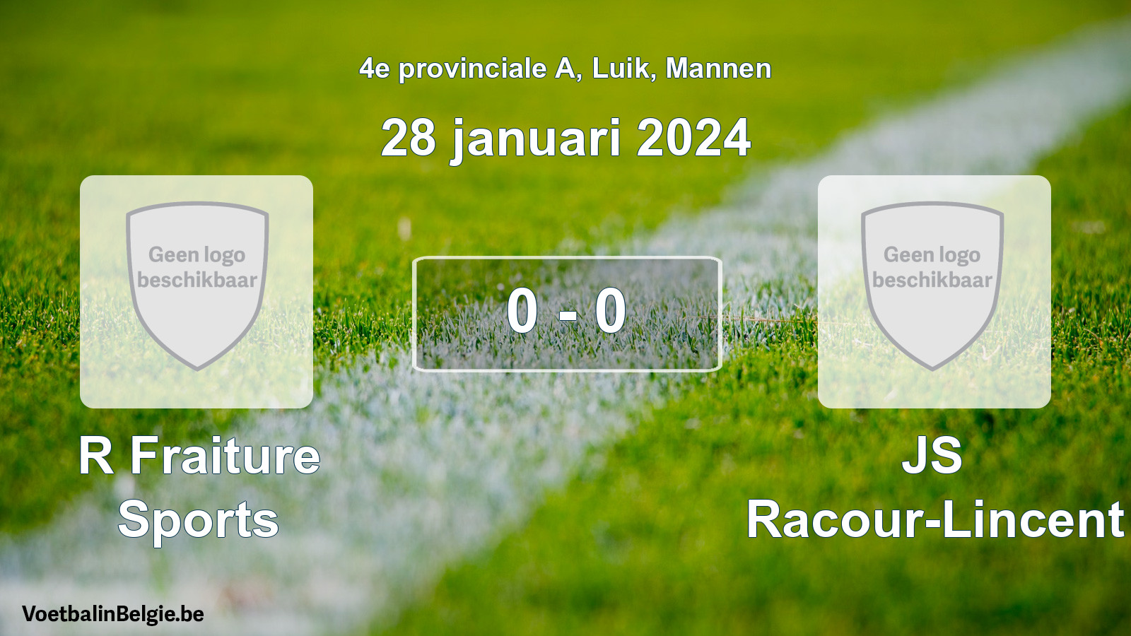 Gespeelde wedstrijd mannenvoetbal: R Fraiture Sports - JS Racour-Lincent 0 - 0 (28 januari 2024)