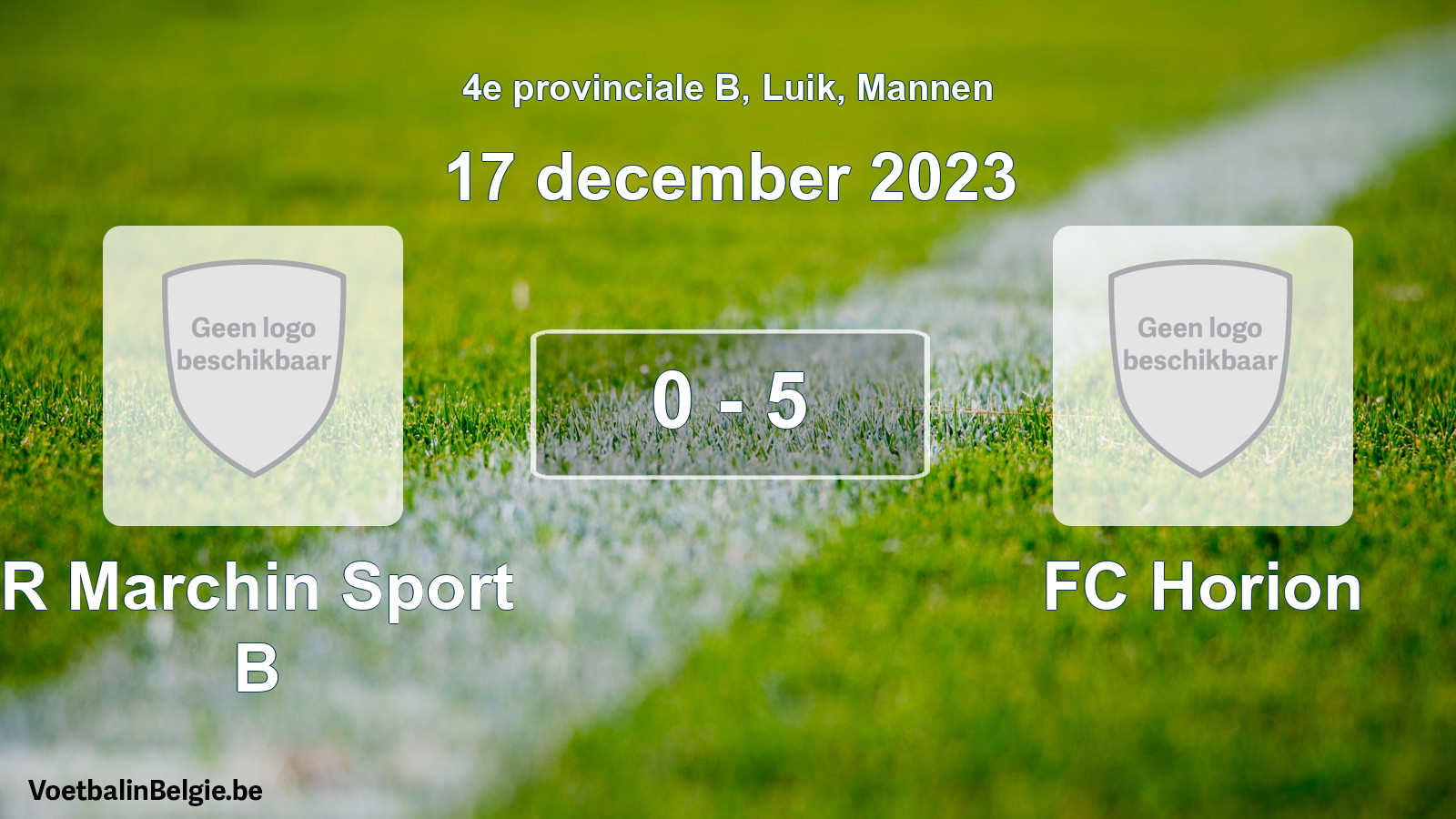 Gespeelde wedstrijd mannenvoetbal: R Marchin Sport B - FC Horion 0 - 5 (17 december 2023)