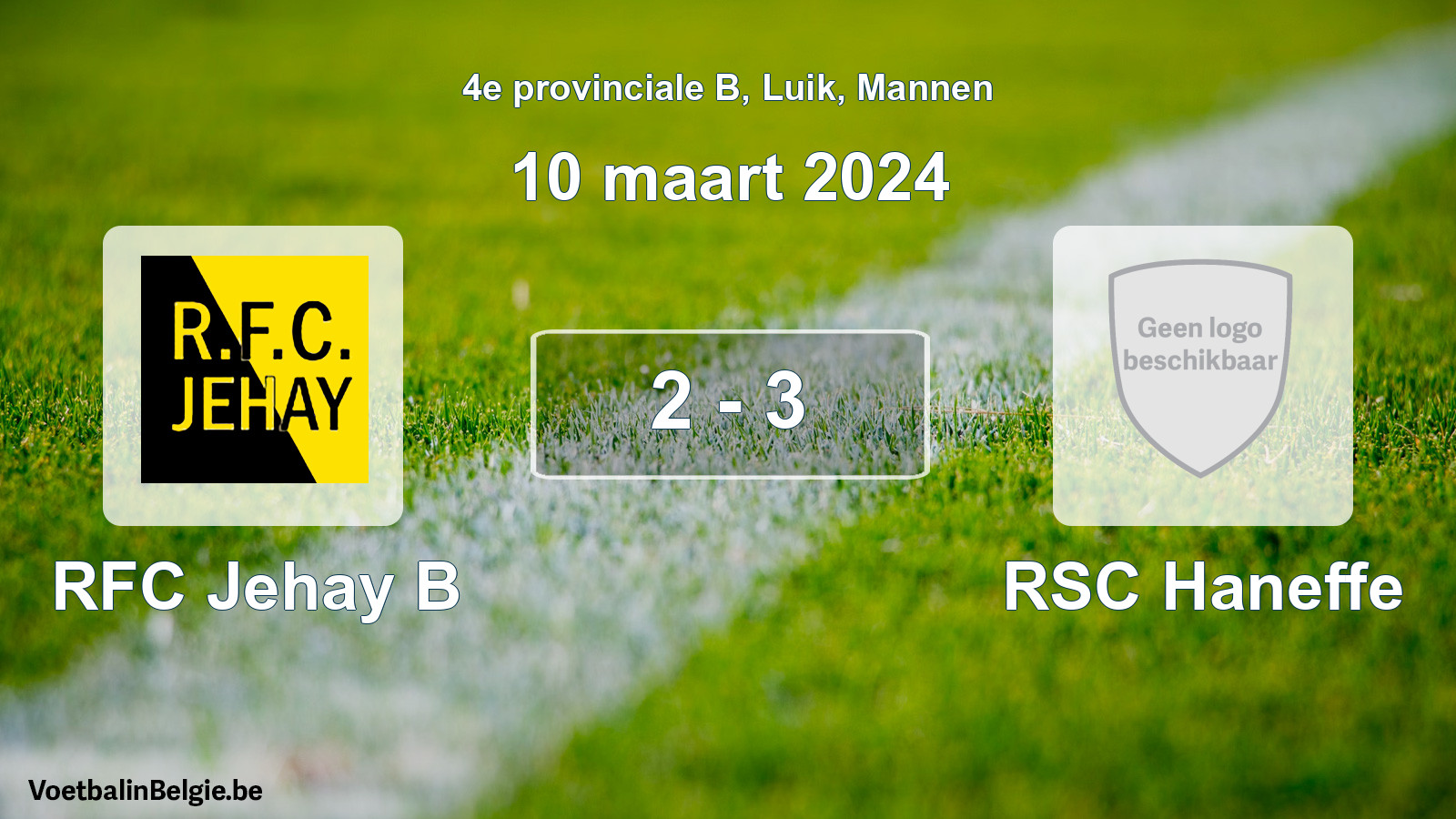 Gespeelde wedstrijd mannenvoetbal: RFC Jehay B - RSC Haneffe 2 - 3 (10 maart 2024)