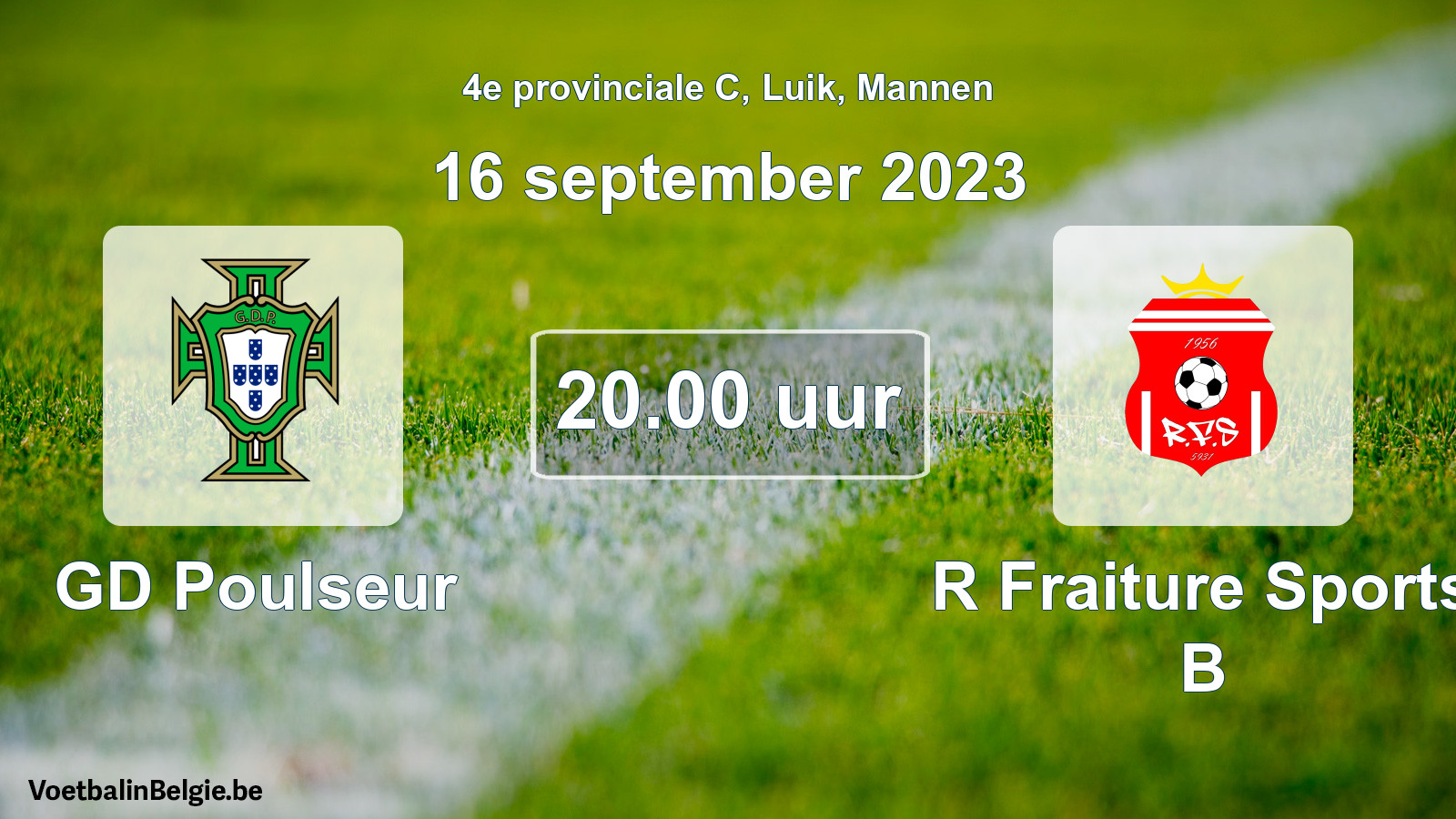 Scheduled match men football: GD Poulseur - R Fraiture Sports B (16 September 2023)