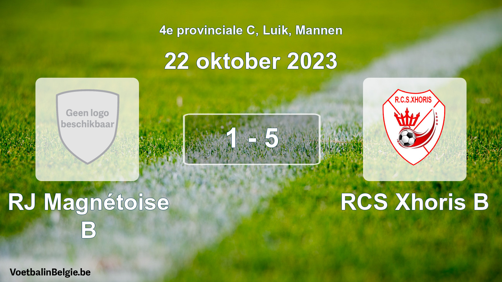 Gespeelde wedstrijd mannenvoetbal: RJ Magnétoise B - RCS Xhoris B 1 - 5 (22 oktober 2023)