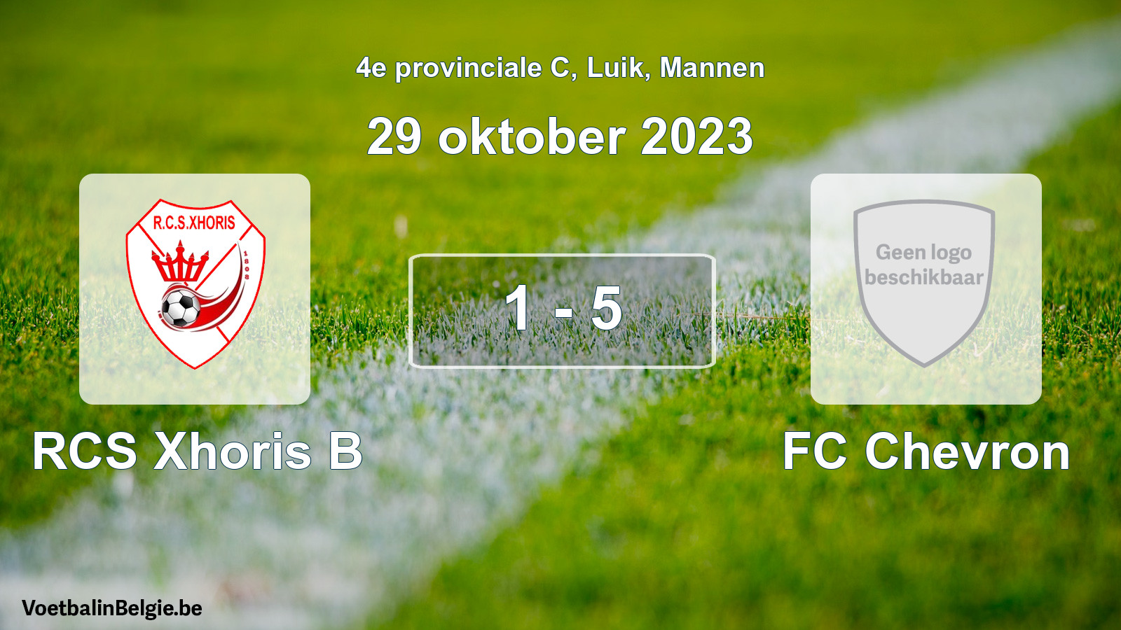 Gespeelde wedstrijd mannenvoetbal: RCS Xhoris B - FC Chevron 1 - 5 (29 oktober 2023)