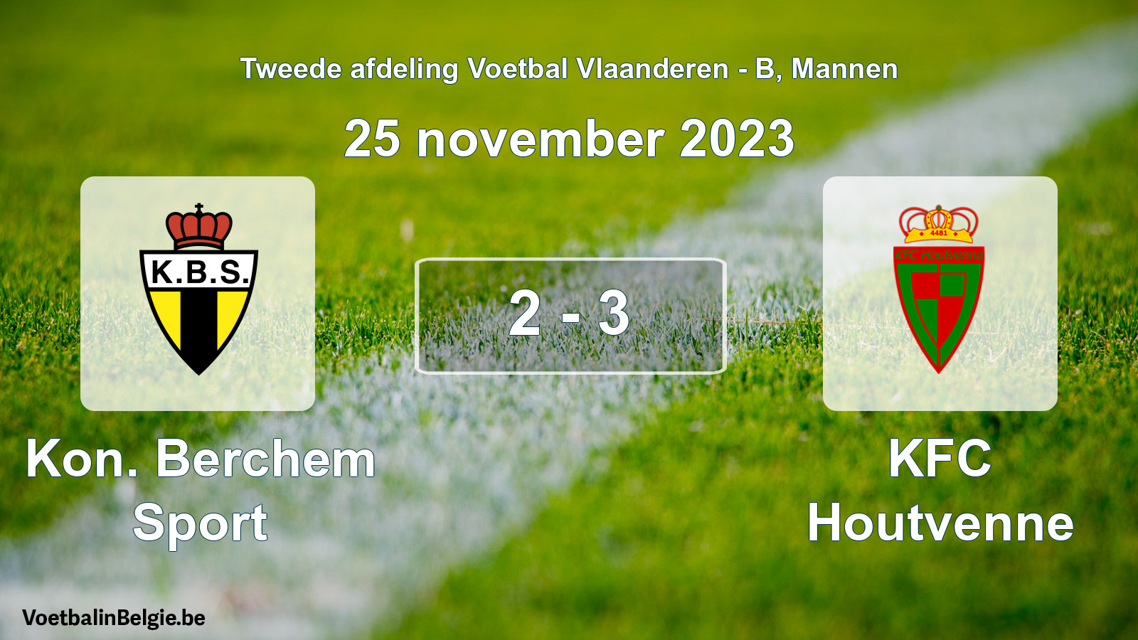 Gespeelde wedstrijd mannenvoetbal: Kon. Berchem Sport - KFC Houtvenne 2 - 3 (25 november 2023)