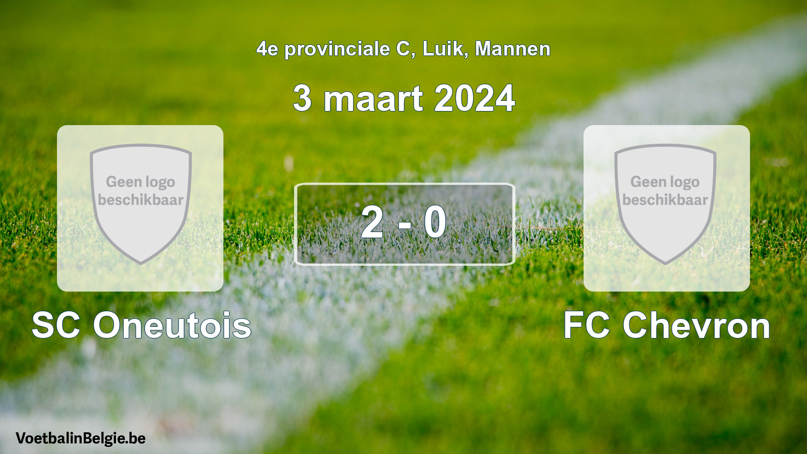 Gespeelde wedstrijd mannenvoetbal: SC Oneutois - FC Chevron 2 - 0 (3 maart 2024)