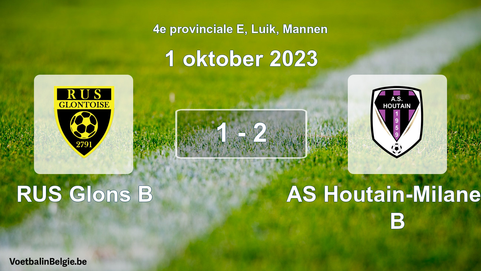 Gespeelde wedstrijd mannenvoetbal: RUS Glons B - AS Houtain-Milanello B 1 - 2 (1 oktober 2023)