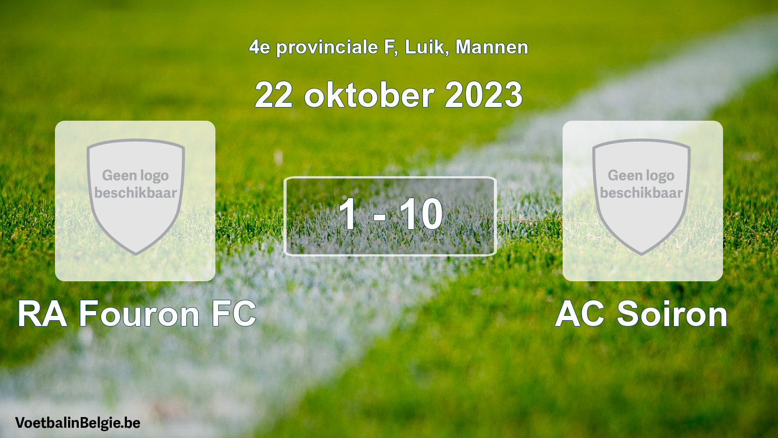 Gespeelde wedstrijd mannenvoetbal: RA Fouron FC - AC Soiron 1 - 10 (22 oktober 2023)
