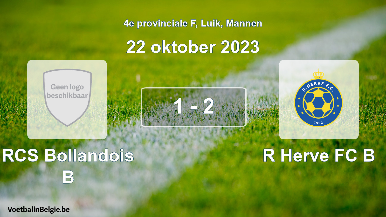 Gespeelde wedstrijd mannenvoetbal: RCS Bollandois B - R Herve FC B 1 - 2 (22 oktober 2023)