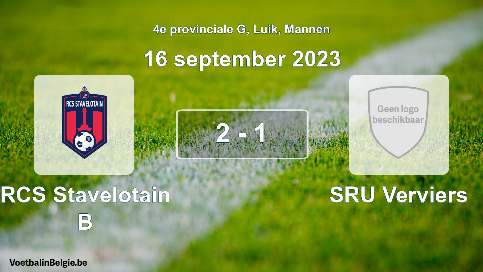 Gespeelde wedstrijd mannenvoetbal: RCS Stavelotain B - SRU Verviers 2 - 1 (16 september 2023)