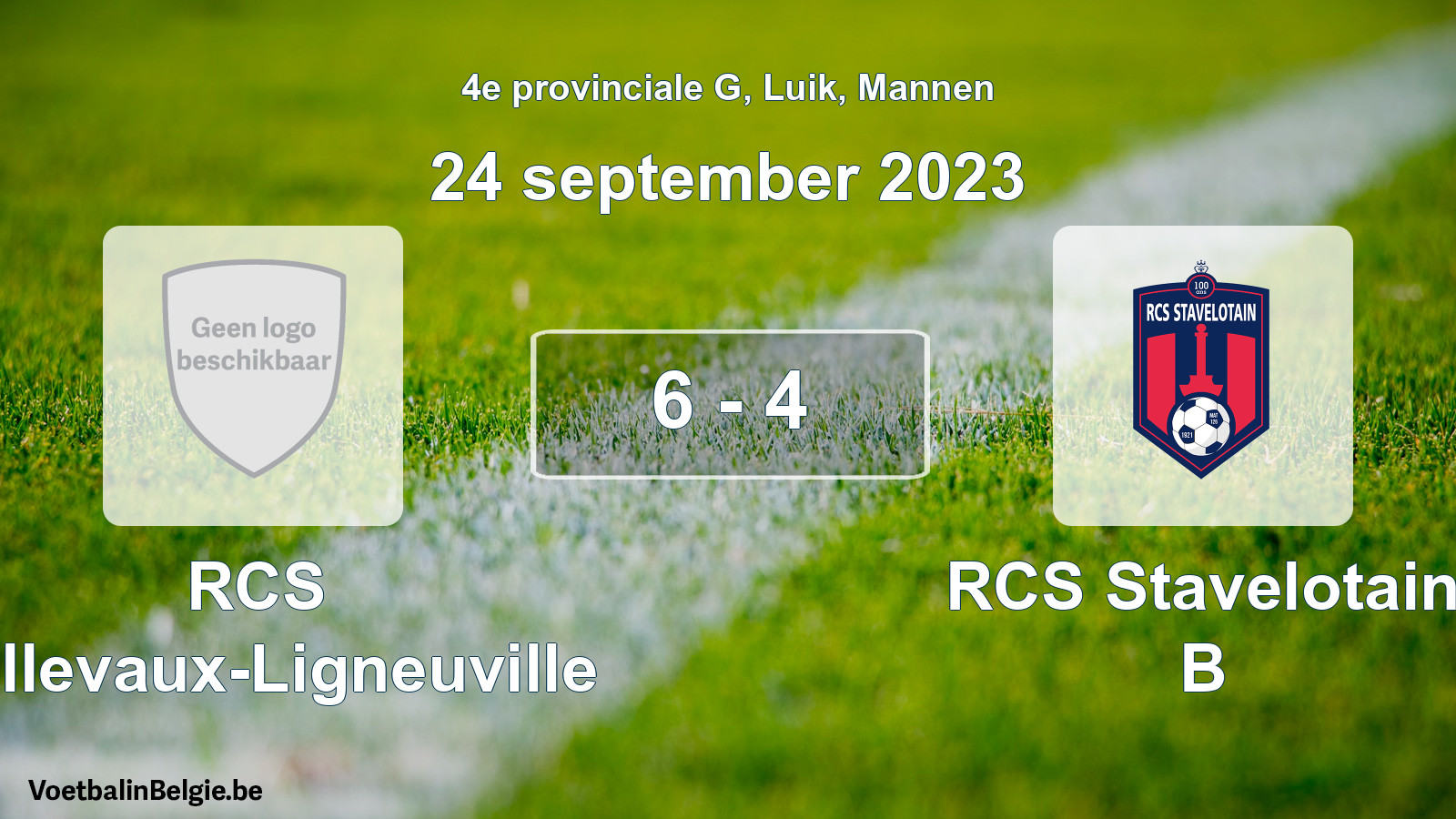 Gespeelde wedstrijd mannenvoetbal: RCS Bellevaux-Ligneuville - RCS Stavelotain B 6 - 4 (24 september 2023)