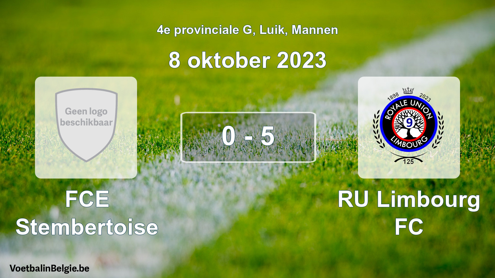 Gespeelde wedstrijd mannenvoetbal: FCE Stembertoise - RU Limbourg FC 0 - 5 (8 oktober 2023)
