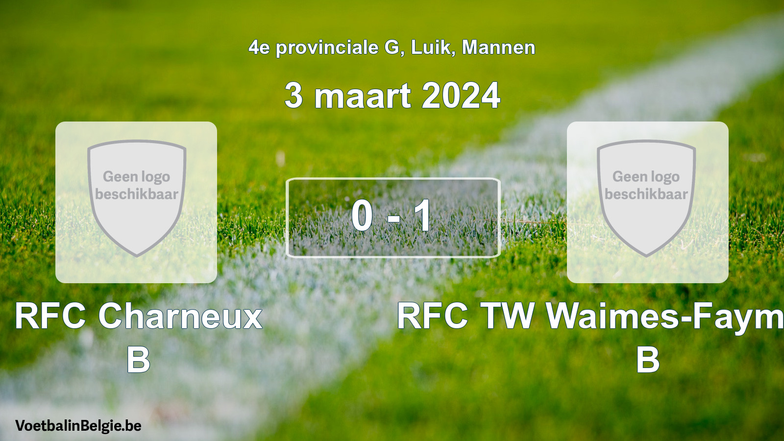 Gespeelde wedstrijd mannenvoetbal: RFC Charneux B - RFC TW Waimes-Faymonville B 0 - 1 (3 maart 2024)