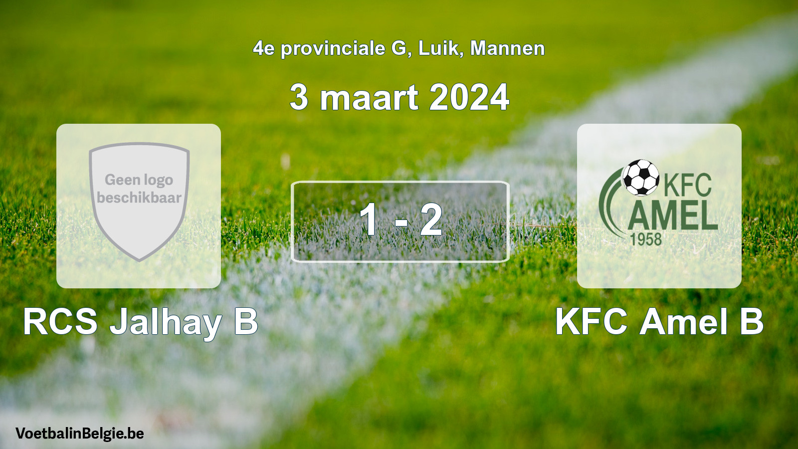 Gespeelde wedstrijd mannenvoetbal: RCS Jalhay B - KFC Amel B 1 - 2 (3 maart 2024)