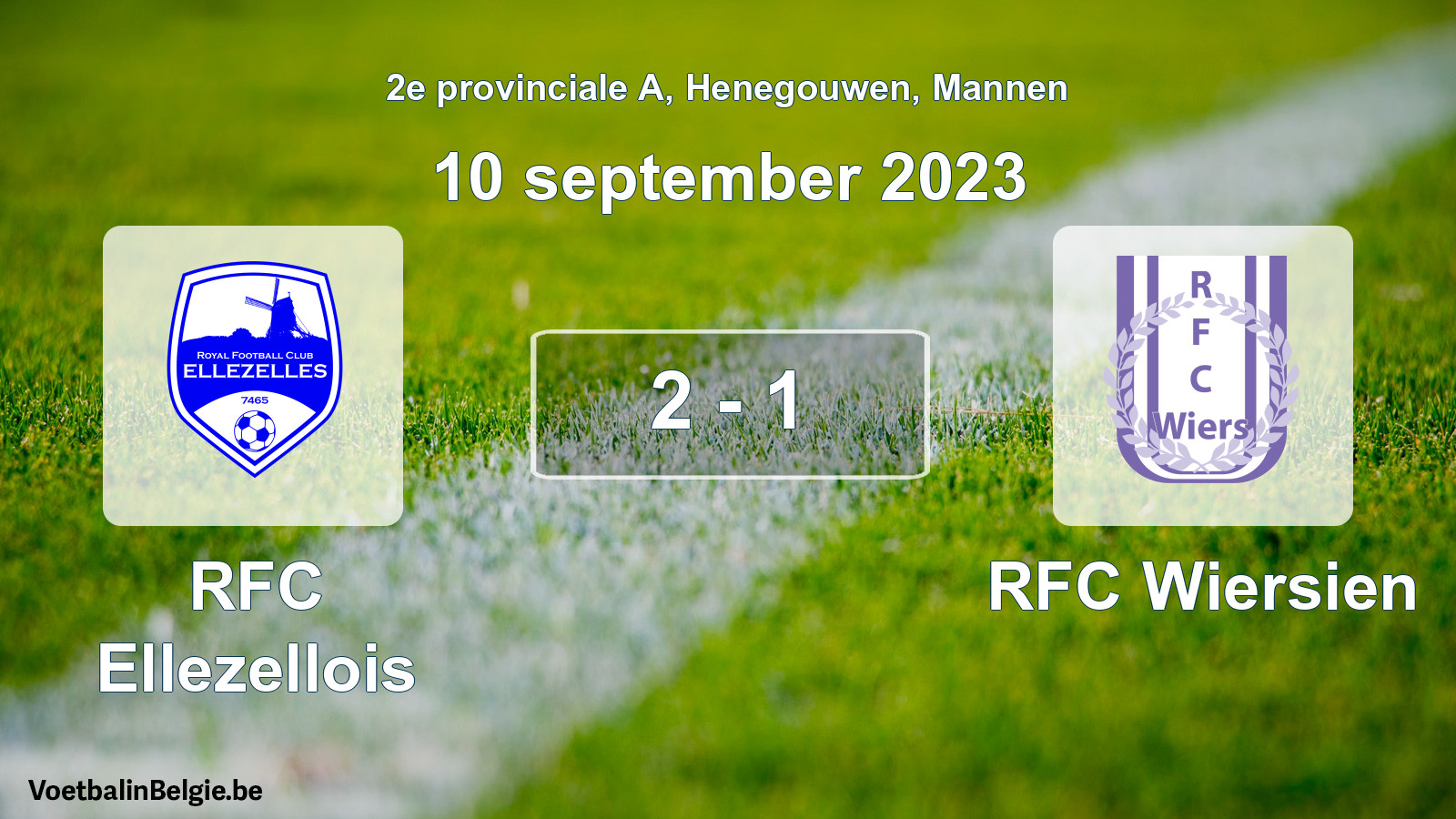 Gespeelde wedstrijd mannenvoetbal: RFC Ellezellois - RFC Wiersien 2 - 1 (10 september 2023)