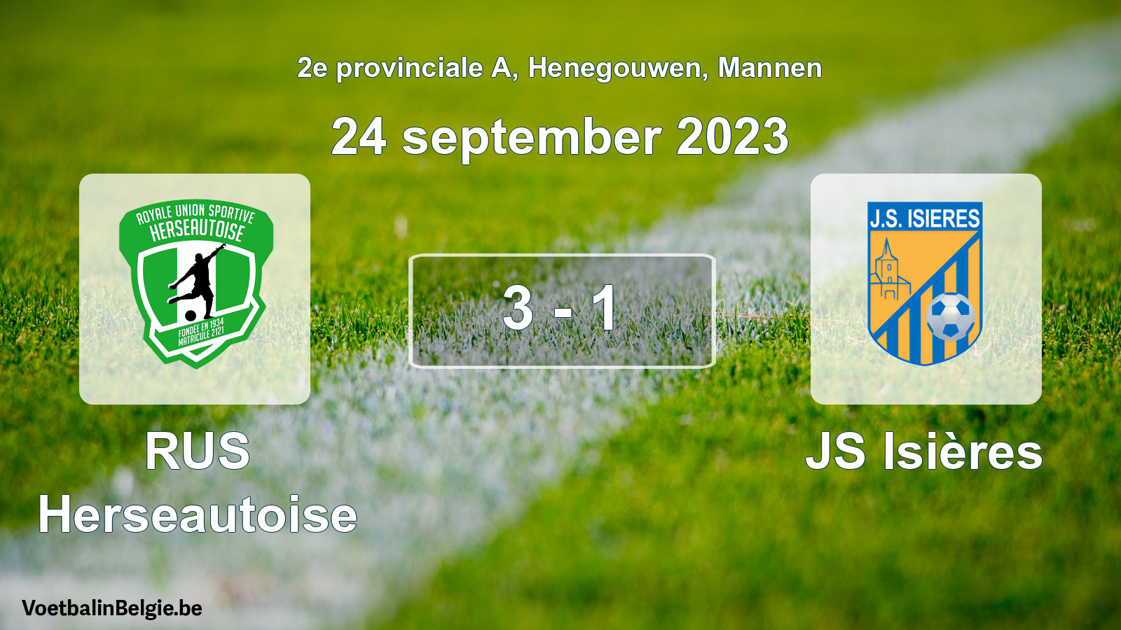 Played match men football: RUS Herseautoise - JS Isières 3 - 1 (24 September 2023)