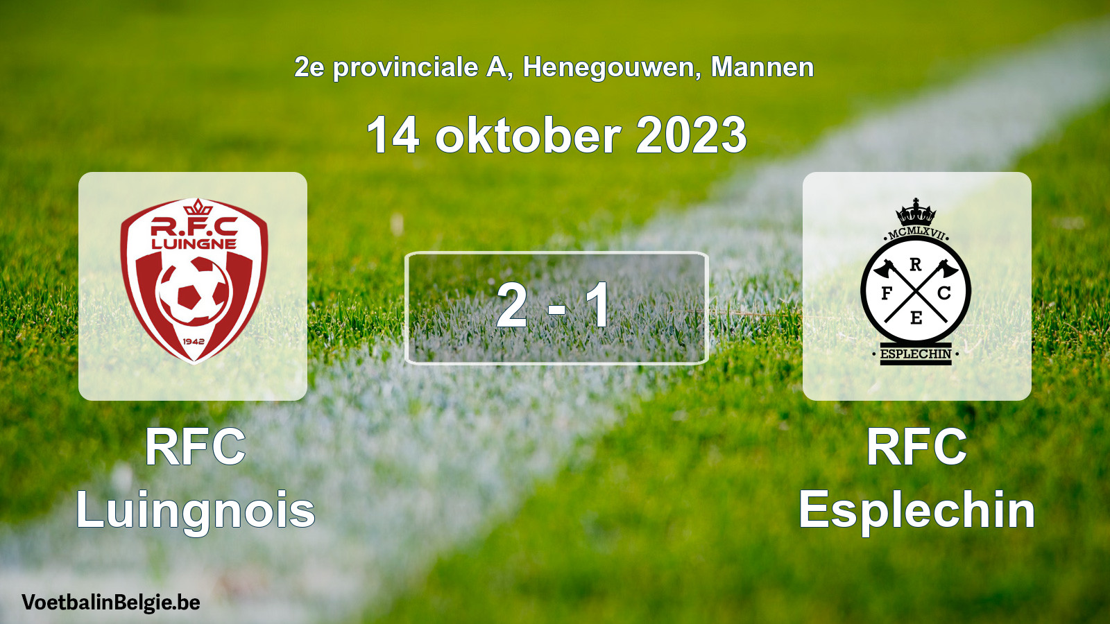 Gespeelde wedstrijd mannenvoetbal: RFC Luingnois - RFC Esplechin 2 - 1 (14 oktober 2023)