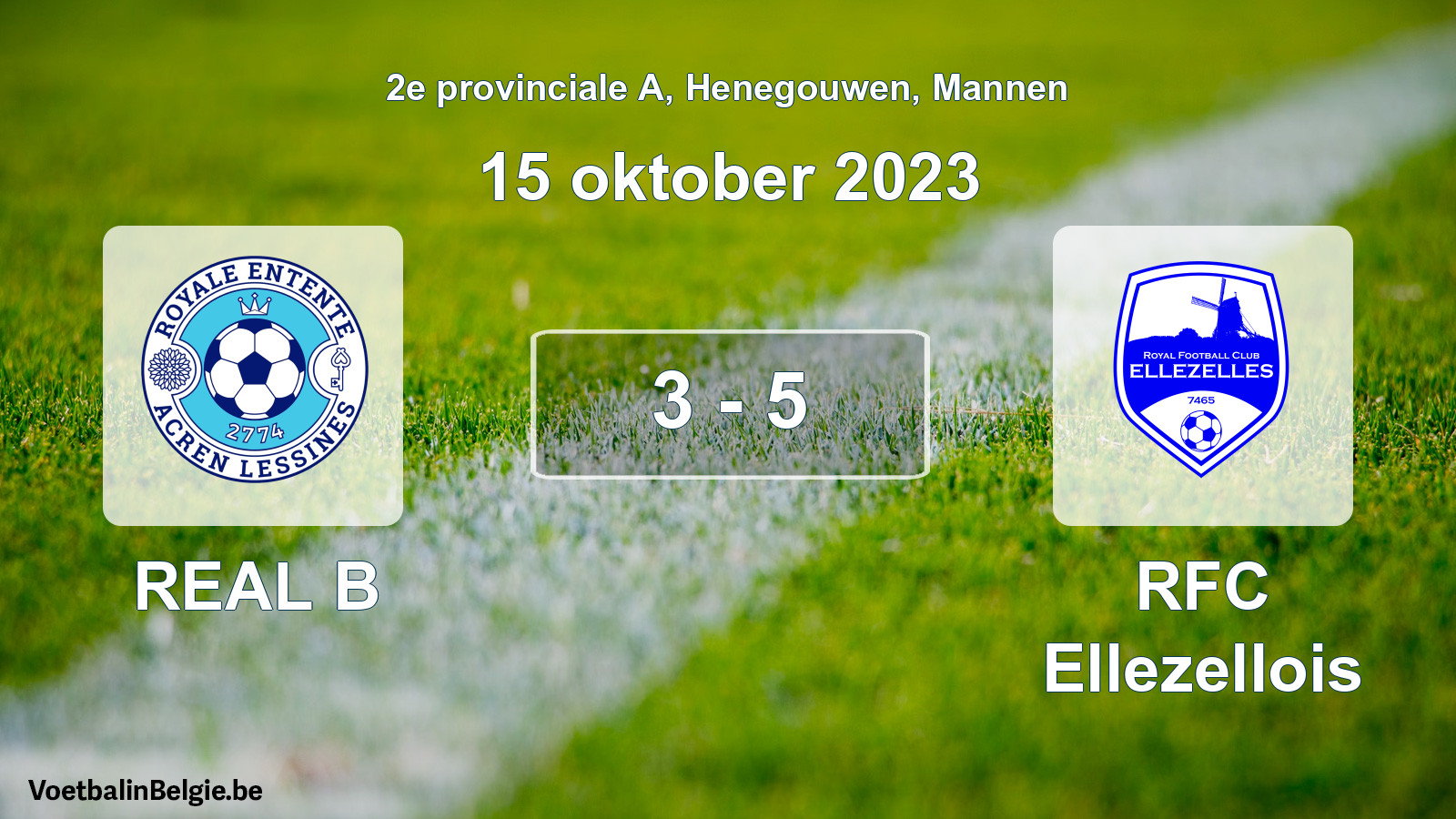 Played match men football: REAL B - RFC Ellezellois 3 - 5 (15 October 2023)