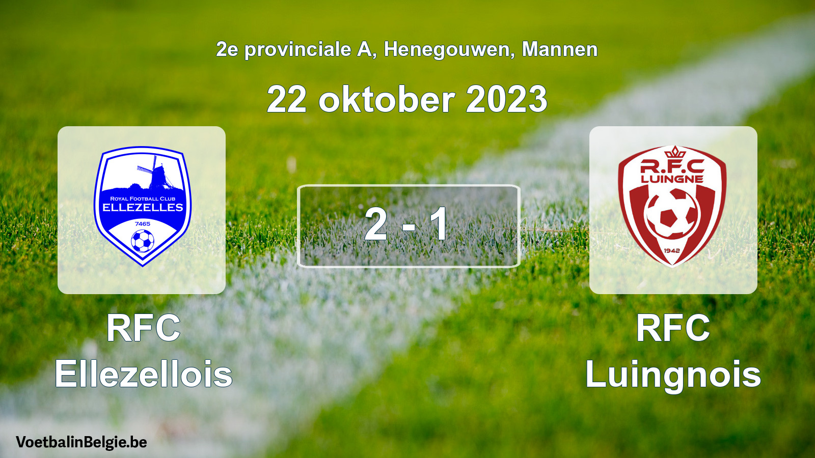 Gespeelde wedstrijd mannenvoetbal: RFC Ellezellois - RFC Luingnois 2 - 1 (22 oktober 2023)