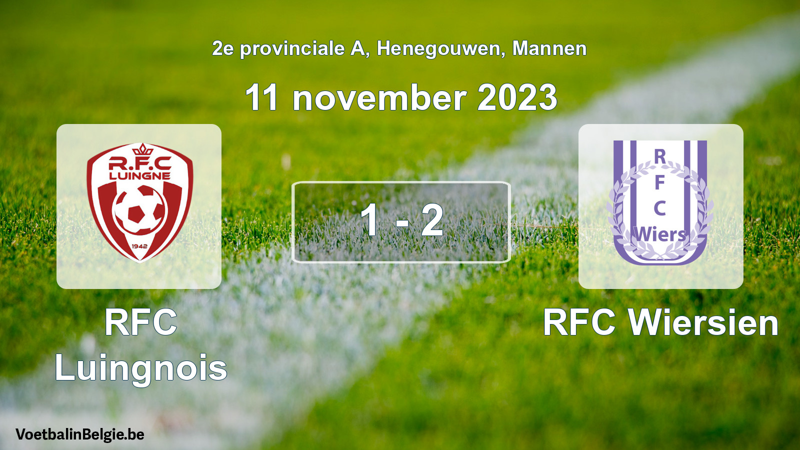 Gespeelde wedstrijd mannenvoetbal: RFC Luingnois - RFC Wiersien 1 - 2 (11 november 2023)