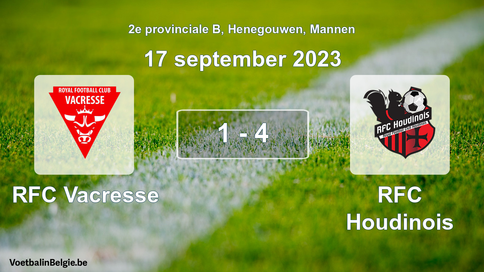 Gespeelde wedstrijd mannenvoetbal: RFC Vacresse - RFC Houdinois 1 - 4 (17 september 2023)
