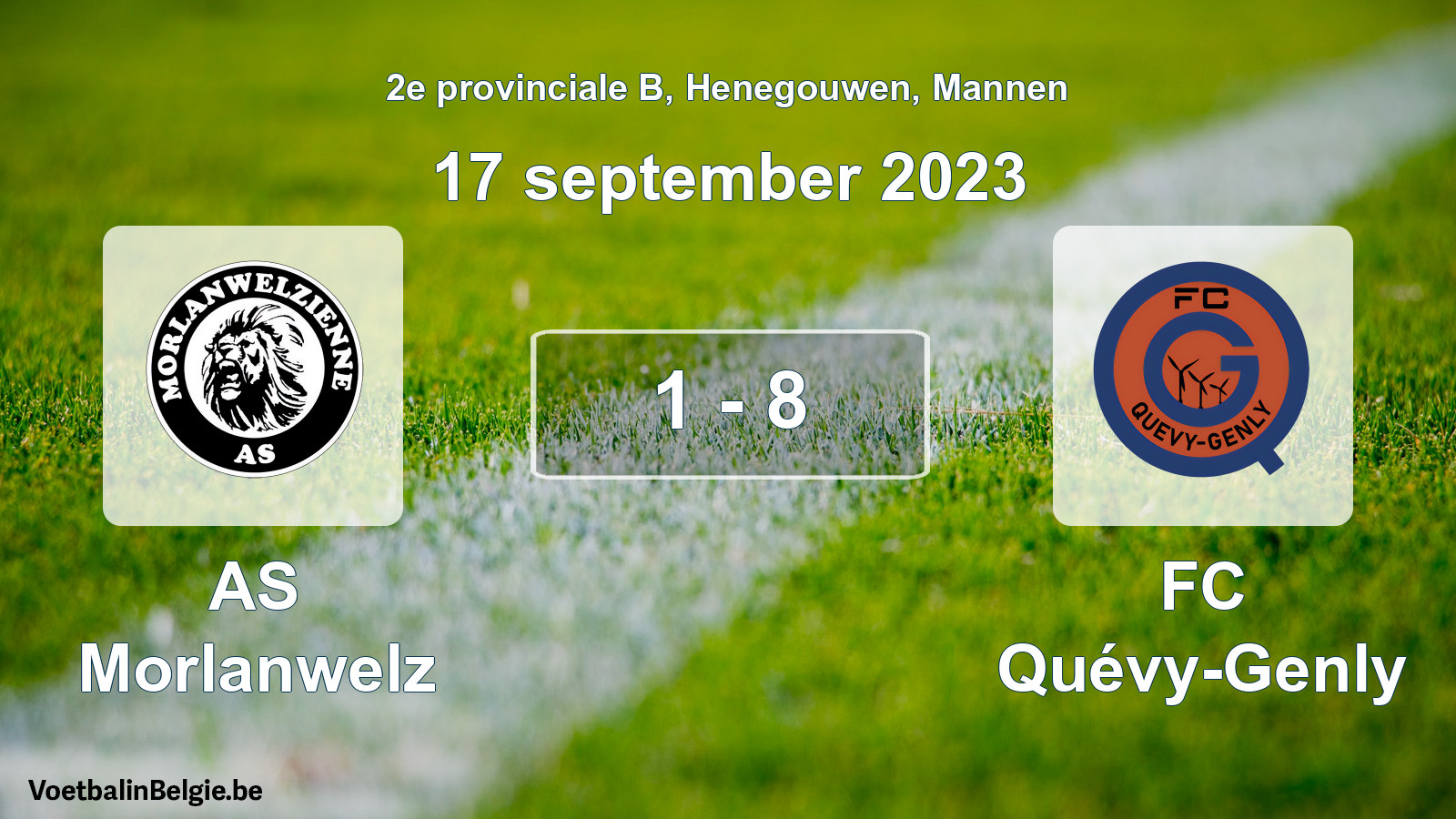 Played match men football: AS Morlanwelz - FC Quévy-Genly 1 - 8 (17 September 2023)
