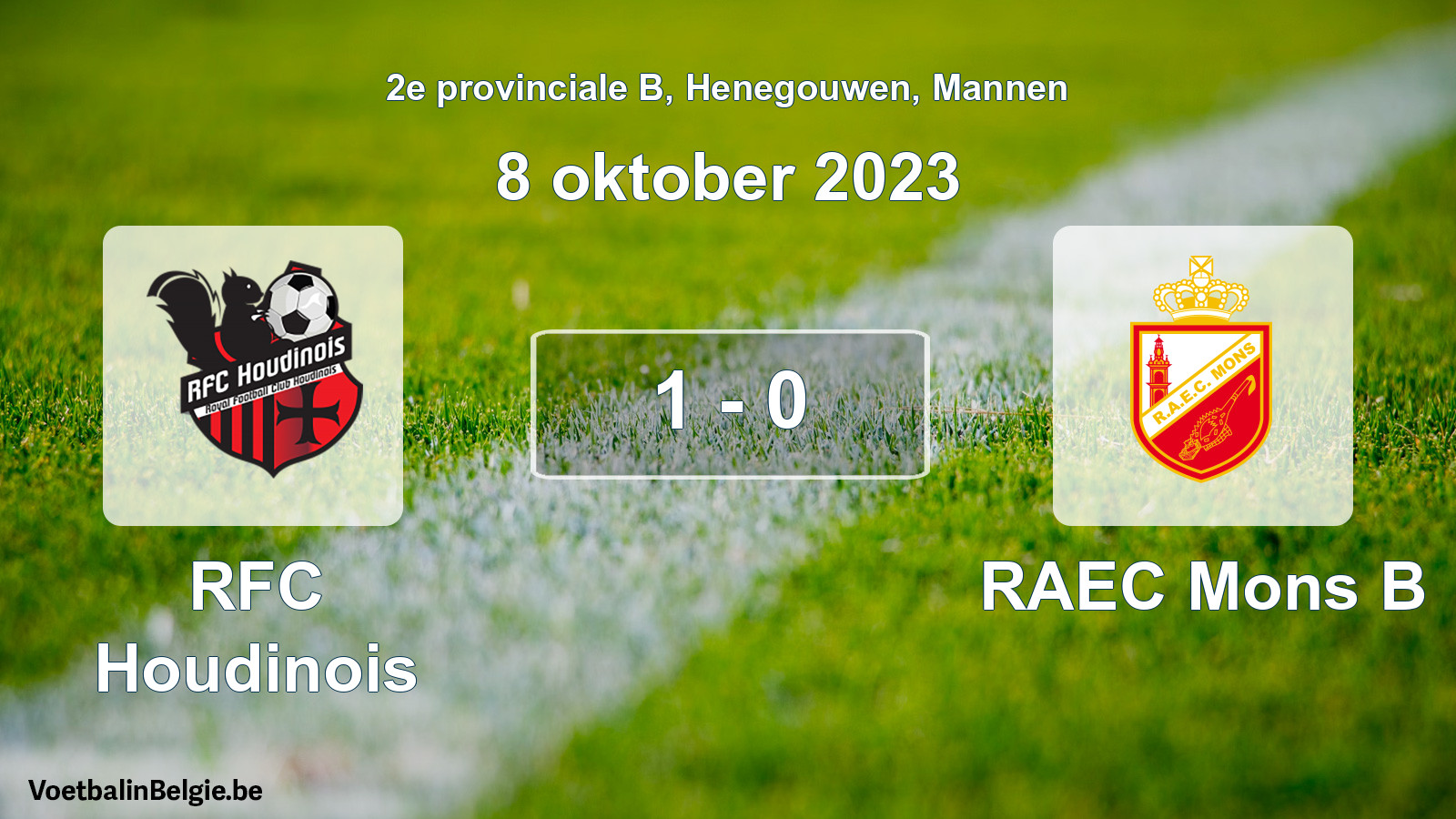 Gespeelde wedstrijd mannenvoetbal: RFC Houdinois - RAEC Mons B 1 - 0 (8 oktober 2023)