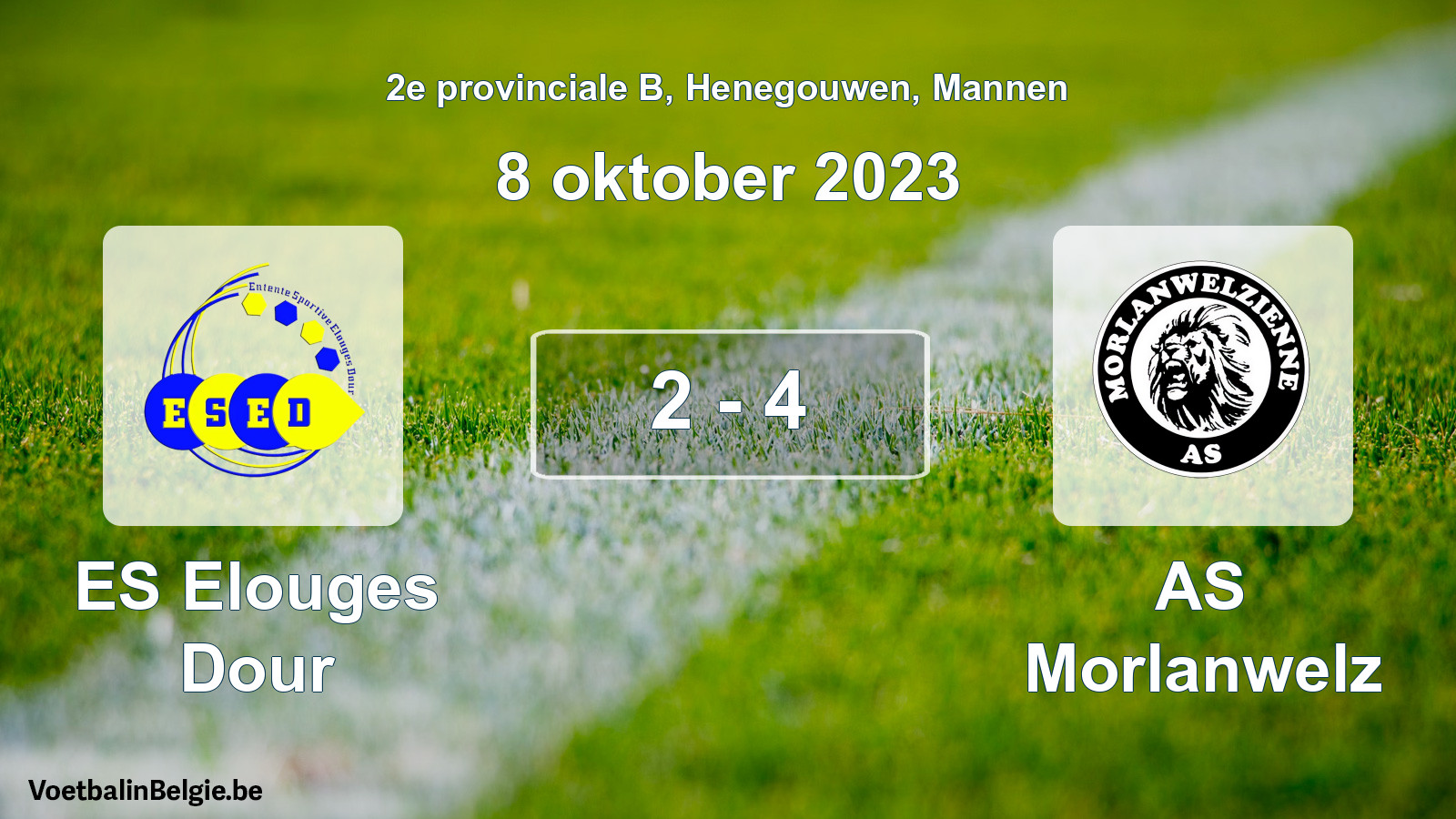 Played match men football: ES Elouges Dour - AS Morlanwelz 2 - 4 (8 October 2023)