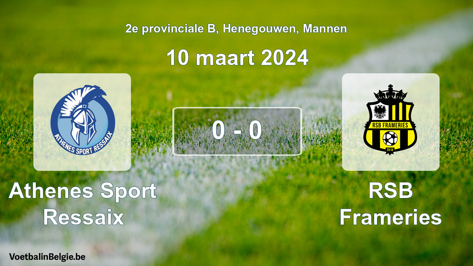 Gespeelde wedstrijd mannenvoetbal: Athenes Sport Ressaix - RSB Frameries 0 - 0 (10 maart 2024)