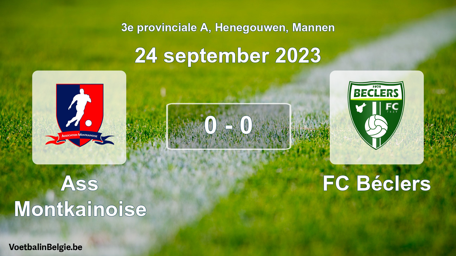 Gespeelde wedstrijd mannenvoetbal: Ass Montkainoise - FC Béclers 0 - 0 (24 september 2023)