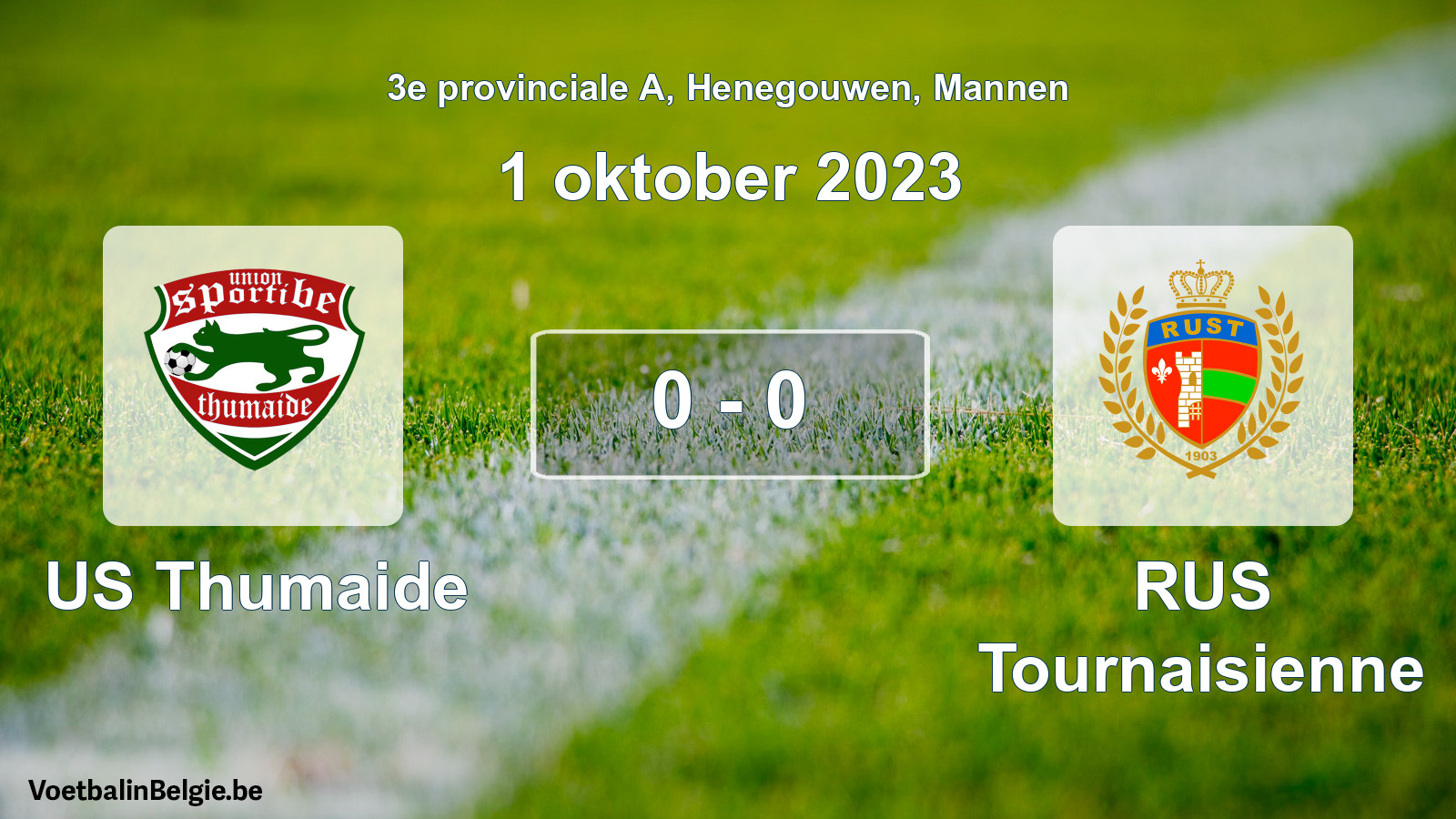 Gespeelde wedstrijd mannenvoetbal: US Thumaide - RUS Tournaisienne 0 - 0 (1 oktober 2023)