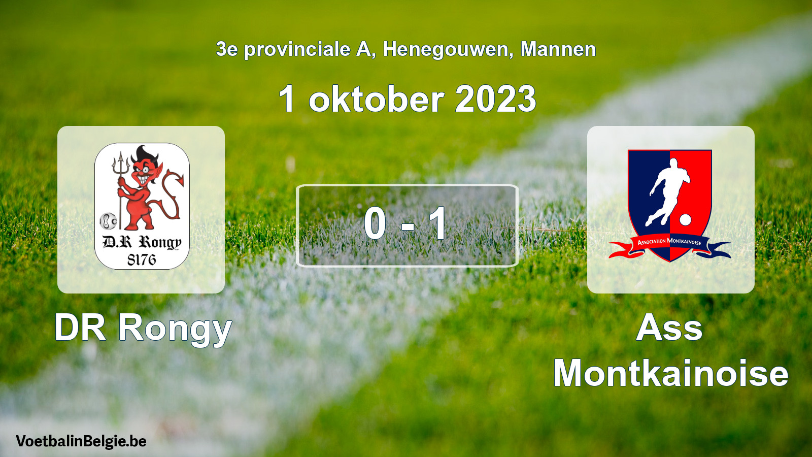Gespeelde wedstrijd mannenvoetbal: DR Rongy - Ass Montkainoise 0 - 1 (1 oktober 2023)