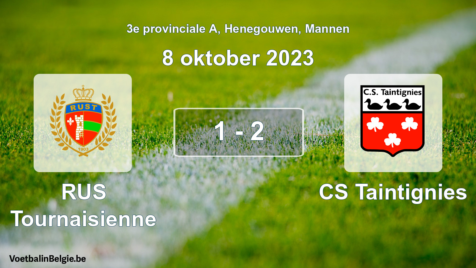 Gespeelde wedstrijd mannenvoetbal: RUS Tournaisienne - CS Taintignies 1 - 2 (8 oktober 2023)