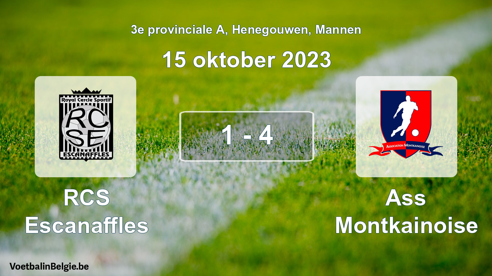 Gespeelde wedstrijd mannenvoetbal: RCS Escanaffles - Ass Montkainoise 1 - 4 (15 oktober 2023)