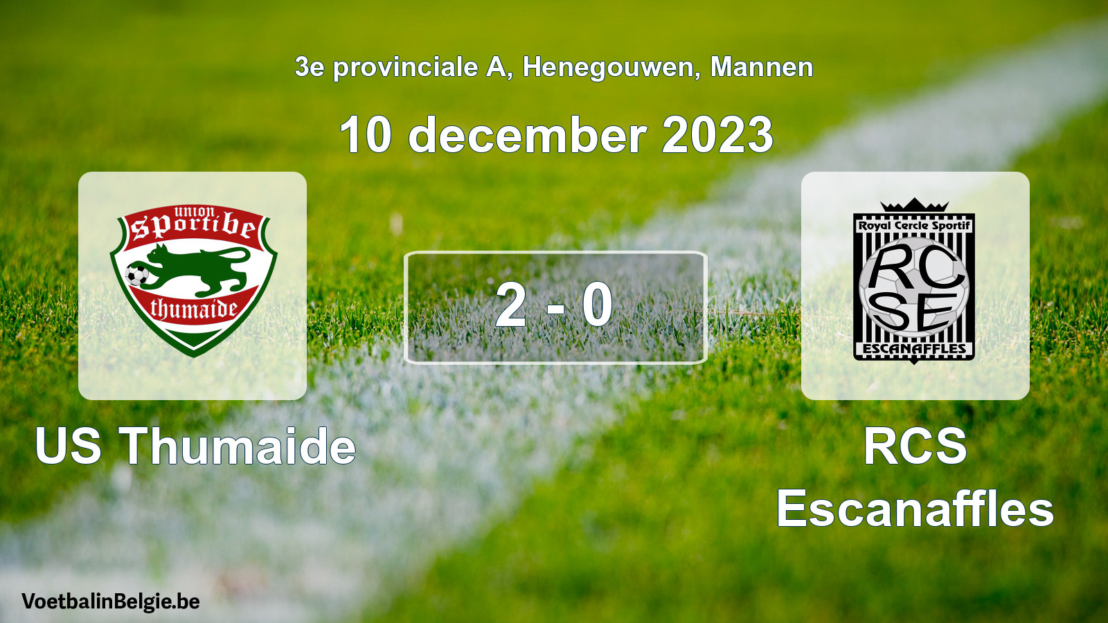 Gespeelde wedstrijd mannenvoetbal: US Thumaide - RCS Escanaffles 2 - 0 (10 december 2023)