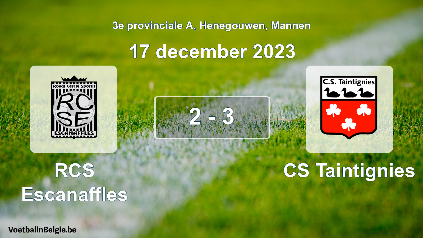 Gespeelde wedstrijd mannenvoetbal: RCS Escanaffles - CS Taintignies 2 - 3 (17 december 2023)