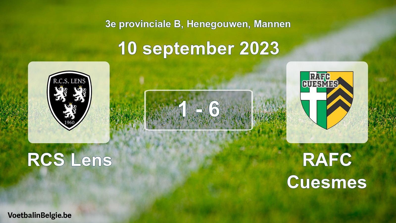 Gespeelde wedstrijd mannenvoetbal: RCS Lens - RAFC Cuesmes 1 - 6 (10 september 2023)