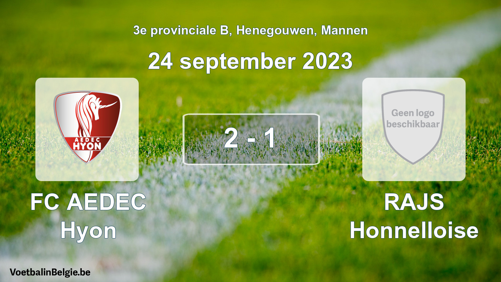 Gespeelde wedstrijd mannenvoetbal: FC AEDEC Hyon - RAJS Honnelloise 2 - 1 (24 september 2023)