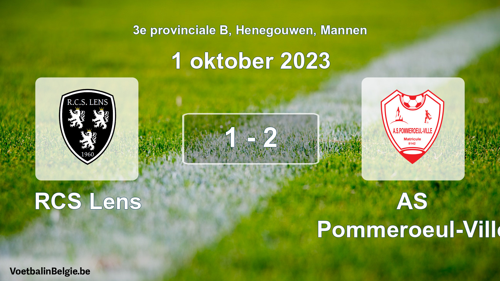 Gespeelde wedstrijd mannenvoetbal: RCS Lens - AS Pommeroeul-Ville 1 - 2 (1 oktober 2023)