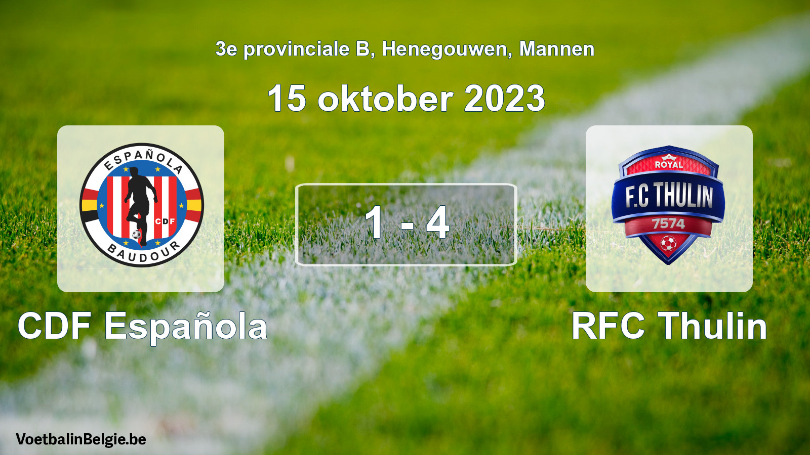 Gespeelde wedstrijd mannenvoetbal: CDF Española - RFC Thulin 1 - 4 (15 oktober 2023)