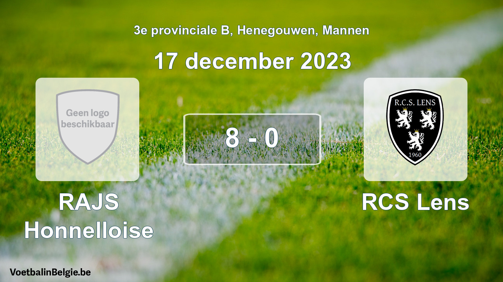 Gespeelde wedstrijd mannenvoetbal: RAJS Honnelloise - RCS Lens 8 - 0 (17 december 2023)