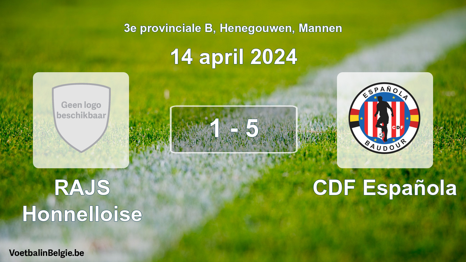 Gespeelde wedstrijd mannenvoetbal: RAJS Honnelloise - CDF Española 1 - 5 (14 april 2024)