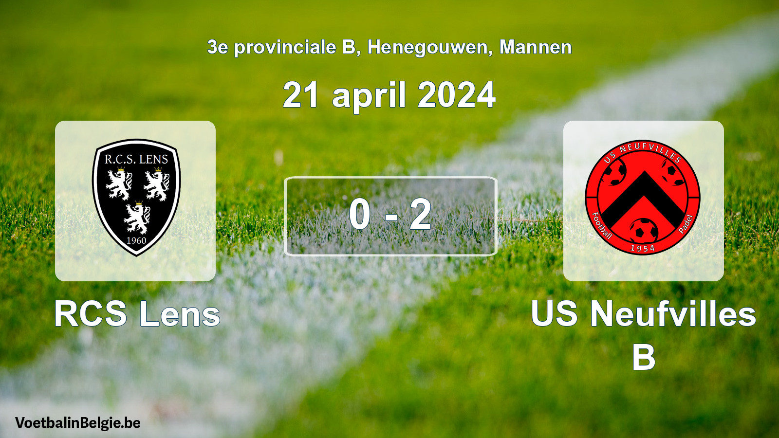Gespeelde wedstrijd mannenvoetbal: RCS Lens - US Neufvilles B 0 - 2 (21 april 2024)