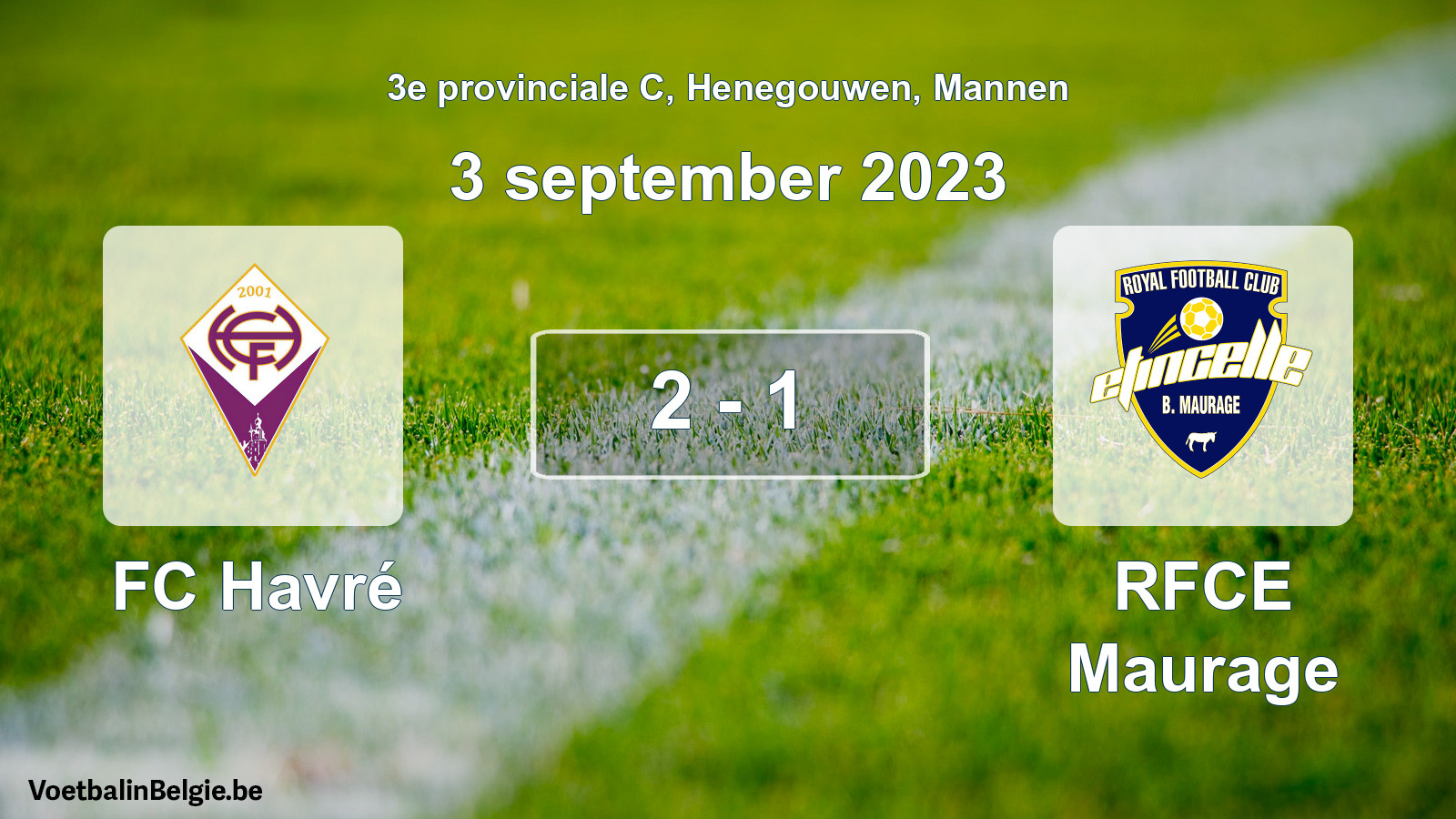 Gespeelde wedstrijd mannenvoetbal: FC Havré - RFCE Maurage 2 - 1 (3 september 2023)