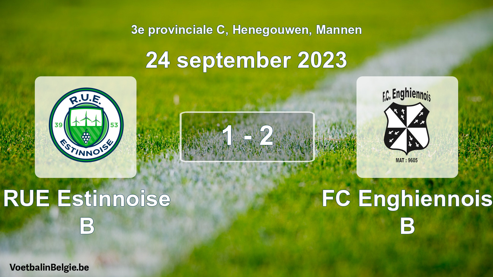 Gespeelde wedstrijd mannenvoetbal: RUE Estinnoise B - FC Enghiennois B 1 - 2 (24 september 2023)