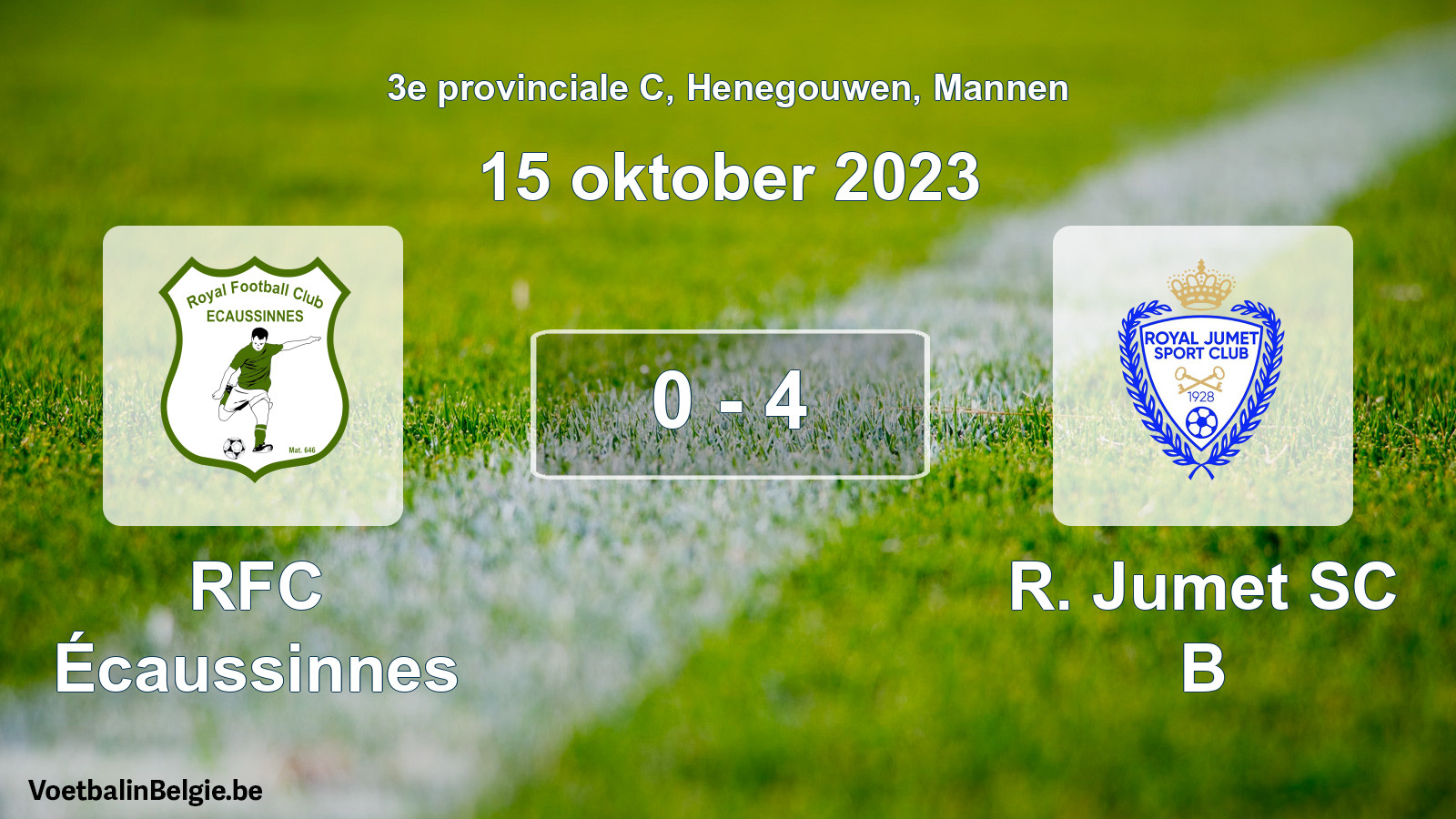 Played match men football: RFC Écaussinnes - R. Jumet SC B 0 - 4 (15 October 2023)