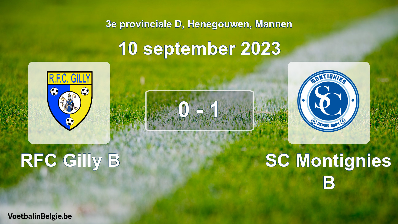Gespeelde wedstrijd mannenvoetbal: RFC Gilly B - SC Montignies B 0 - 1 (10 september 2023)