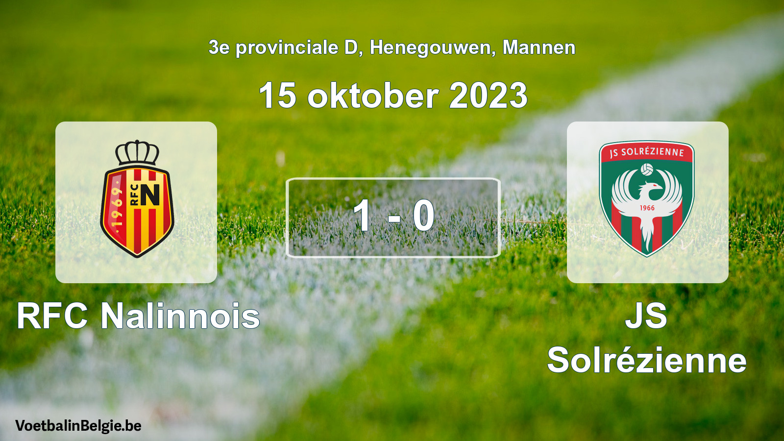 Gespeelde wedstrijd mannenvoetbal: RFC Nalinnois - JS Solrézienne 1 - 0 (15 oktober 2023)