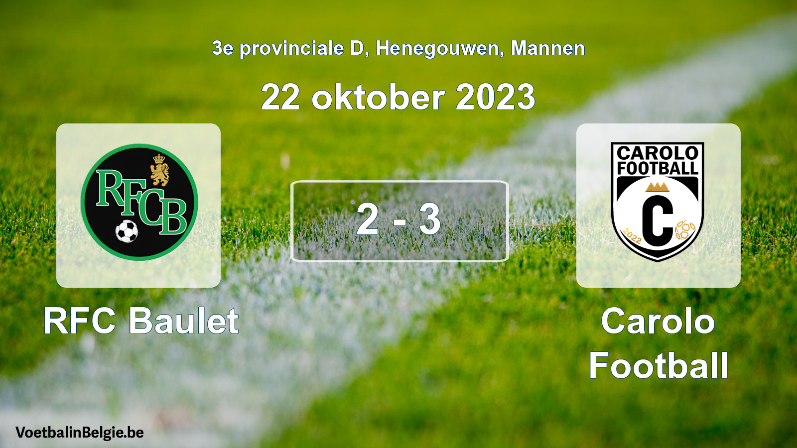 Gespeelde wedstrijd mannenvoetbal: RFC Baulet - Carolo Football 2 - 3 (22 oktober 2023)
