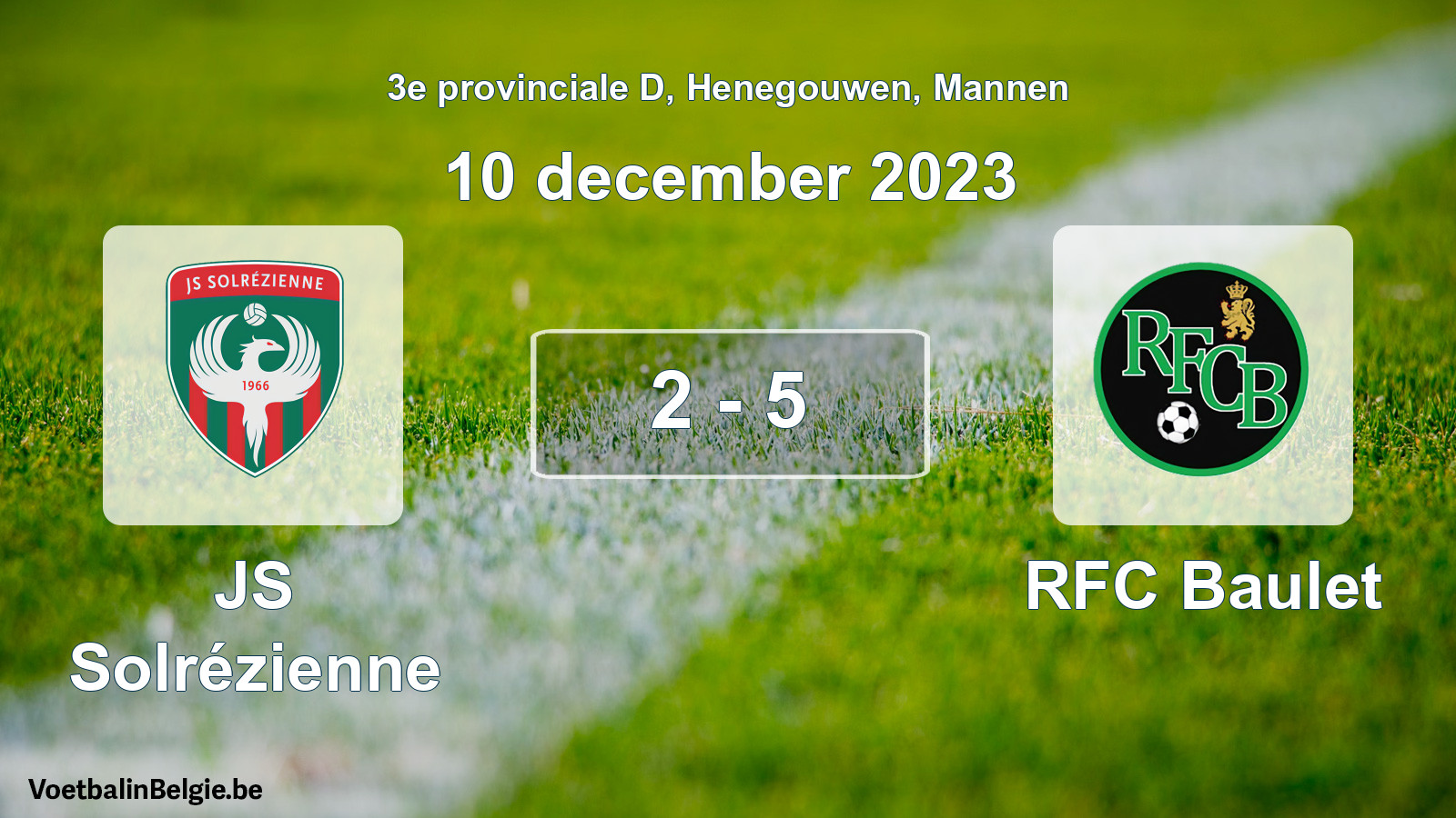 Gespeelde wedstrijd mannenvoetbal: JS Solrézienne - RFC Baulet 2 - 5 (10 december 2023)