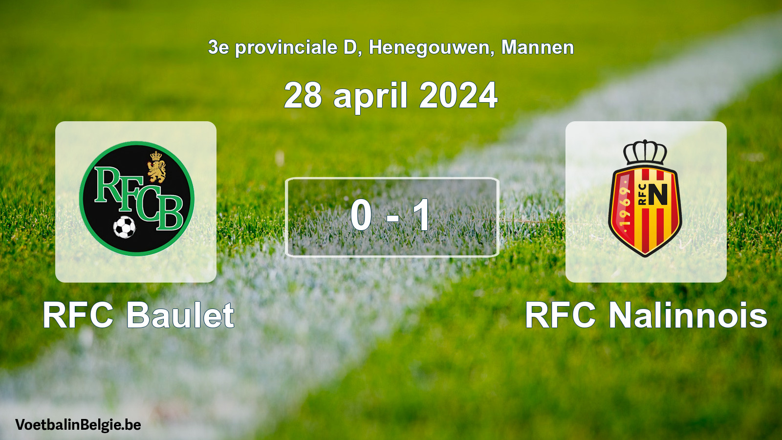 Gespeelde wedstrijd mannenvoetbal: RFC Baulet - RFC Nalinnois 0 - 1 (28 april 2024)