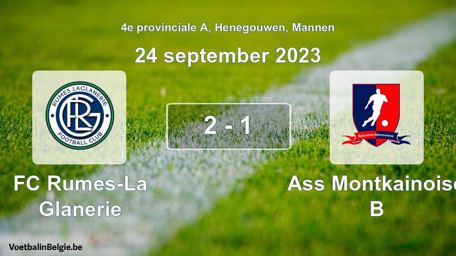 Played match men football: FC Rumes-La Glanerie - Ass Montkainoise B 2 - 1 (24 September 2023)